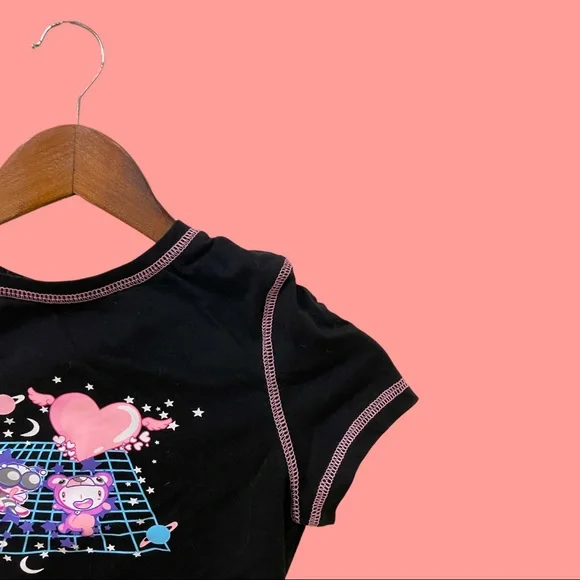 Cartoon graphic contrast stitch tee - Picture 2 of 4